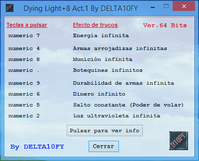 Dying Light v1.2.1 Trainer +8